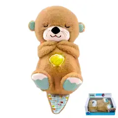 GENERICO - Peluche Musical Nutria Grande Marrón con Luz y Sonido