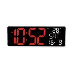 GENERICO - Reloj de Pared Digital LED con Temperatura y Fecha