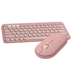 LOGITECH - Combo Teclado K380s y Mouse Pebble 2 Keys Bluetooth Rosado
