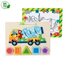 GENERICO - Rompecabeza De Figuras Geometricas Con Pizarra