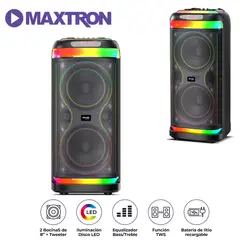 MAXTRON - Parlante Hypnotic MX 808 USB BT TWS LED RGB Micrófono