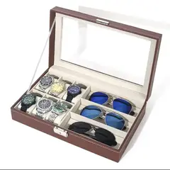 GENERICO - Organizador de Lujo para 6 Relojes y 3 Gafas