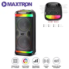 MAXTRON - Torre de Sonido Hypnotic MX 808 LED RGB con Micrófono