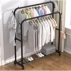 GENERICO - Perchero Estante Organizador de Ropa Doble Resistente con Ruedas