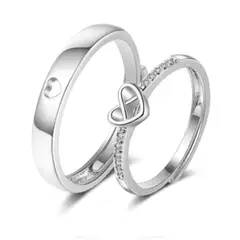 GENERICO - Anillos Ajustables para Pareja “Promesa Infinita” Un lazo sin fin