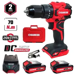 RANKOR - Taladro Percutor Atornillador 70Nm 20V 2Bat x 2AH Brushless