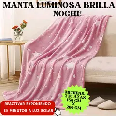 GENERICO - MANTA HIPOALERGÉNICO LUMINOSO BRILLA OSCURIDAD SUAVE ROSADO
