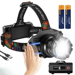 LIDIMI - Linterna Frontal 30W Zoom Sensor y Recarga Tipo C