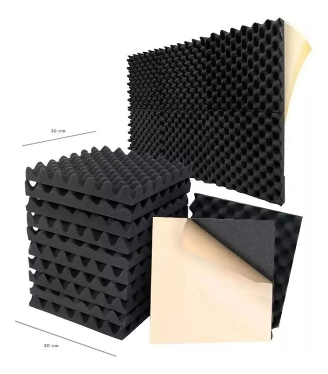 Espuma Acústica 12 Pcs Aislante Con Adhesivo