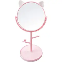 GENERICO - Espejo de escritorio en forma de orejas de gato, Kawaii color rosa