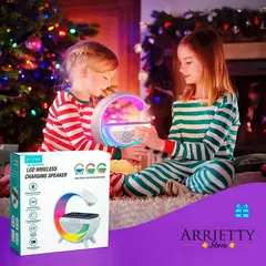 GENERICO - Parlante Bluetooth Lampara RGB Cargador Inalámbrico Radio 4 en 1