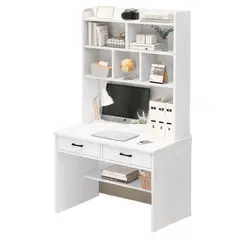 ANYHOGAR - Escritorio Con Estanteria Biblioteca 80180 Cm Cajón Oficina