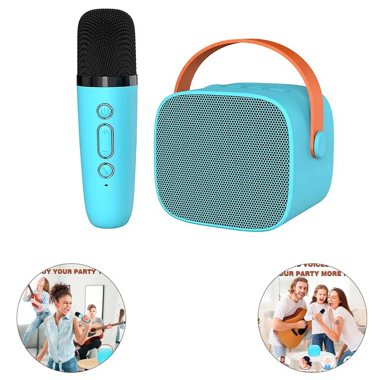 Parlante Bluetooth con Micrófono P2 inalámbrico - Karaoke - Turqueza