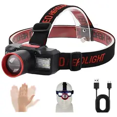 CAFINI - Linterna Cabeza 10W Recargable con Sensor de Movimiento