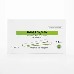 GENERICO - Baja Lengua para Adulto CAJA 100 UND