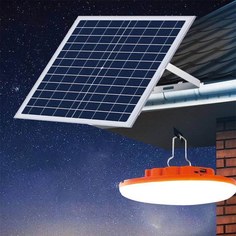 Lampara CAMPING Solar LED Colgante Power Bank 1200mah Panel Solar5V