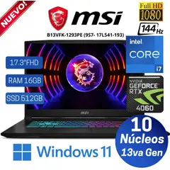 Laptop KATANA 17 B13VFK 17.3" 1920*1080p Intel® Core i7-13620H 16GB DDR5 512GB SSD RTX 4060