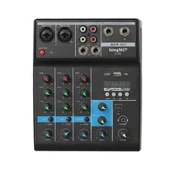 SEISA - Mixer Profesional F‑4A – 4 Canales, USB & Bluetooth, Bajo Ruido