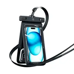 USAMS - Bolsa protectora celular Doble Waterproof 7" Negro