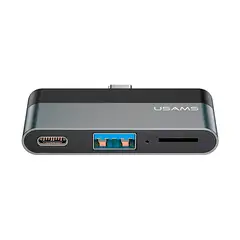 USAMS - Adaptador Type-C Mini HUB a Type-C+USB 3.0 + Micro SD