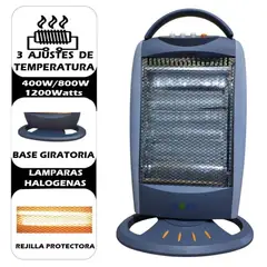 GENERICO - Estufa Halógena YQ 12SH Con Asa Antivuelco Oscilación