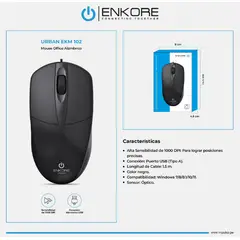 ENKORE - Mouse Alambrico URBAN EKM102 USB