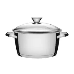 TRAMONTINA - Cacerola honda Allegra de acero inoxidable con fondo triple