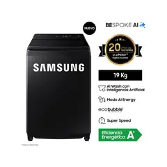 SAMSUNG - Lavadora 19KG AI Wash EcoBubble WA80F19S8BPE Negra