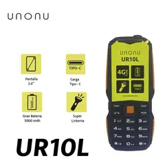 UNONU - CELULAR UR10L 4G A TODO TERRENO BATERÍA POTENTE 5000 mAh