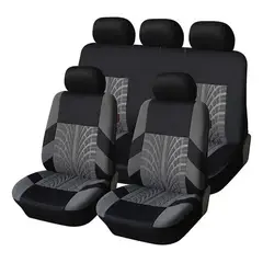 GENERICO - Funda Cubre Asiento Automovil Universal Premium 9 PiezasGris