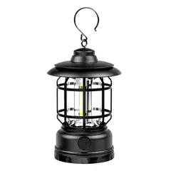 GENERICO - Lámpara Retro LED para Camping 800 mAh con Gancho IPX4 N