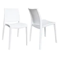 ZIYAZ - Silla De Comedor Capellini Sin Brazo Blanco