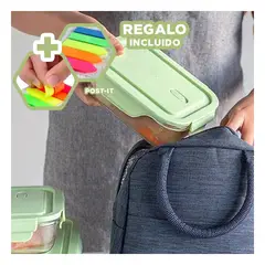 GENERICO - Pack6 Taper Hermetico con Tapa Verde Y+Banderitas Adhesivas