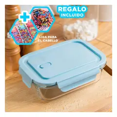 GENERICO - Pack4 Taper Innovador con Tapa Celeste Y+Ligas de Regalo