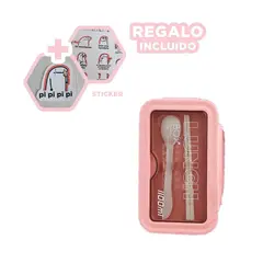 GENERICO - Pack12 Tupper Facil de Limpiar Rosado Y+Regalo Stickers