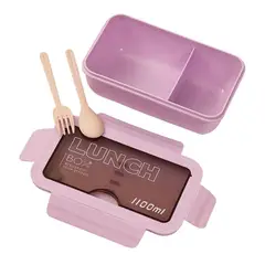 GENERICO - Taper de Plastico 1100ml con Cubiertos en Color Morado