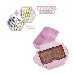 GENERICO - Taper con Diviciones para Comida Morado Y+Papel de Regalo