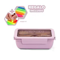 GENERICO - Pack4 Taper para Almuerzo Morado Y+Banderitas Adhesivas