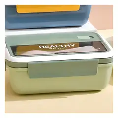 GENERICO - Pack12 Lonchera de Plastico para Colegio 1100ml Verde