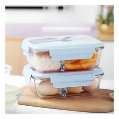 GENERICO - Pack2 Taper para Llevar Comida 2div Celest Y+Regalo Agendita