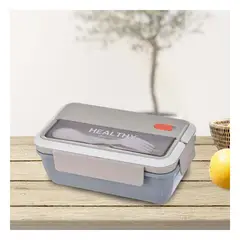 GENERICO - Pack12 Lonchera de Plastico para Colegio 1100ml Plomo