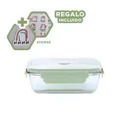GENERICO - Pack6 Fiambrera para el Trabajo Verde Y+Regalo Stickers