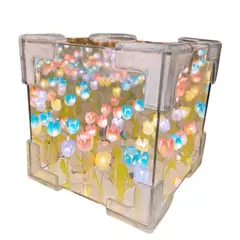 GENERICO - CUBO TULIPANES MULTICOLOR EFECTO ESPEJO ARMABLES