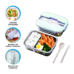 GENERICO - Pack4 Taper de Vidrio 2div Celeste Y+Ligas de Regalo