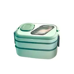 GENERICO - Pack4 Tupper 2 Pisos para Colegio en Color Verde