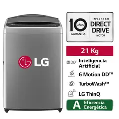 LG - Lavadora 21Kg Carga Superior AI DD 6 Motion WT21VV6 - Plateadoo