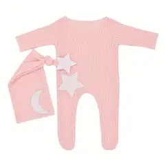 VATYERTY - Conjunto 2 piezas estrellas y lunas recién nacidos - Rosado
