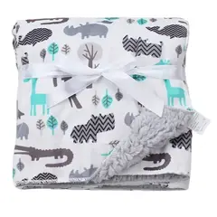 VATYERTY - Manta Doble Estampado de Dibujos Animados Para Bebés - Gris