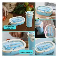 GENERICO - Pack4 Taper Hermetico y Botella Celeste Y+Regalo Stickers