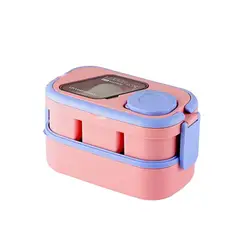 GENERICO - Taper de 2 Pisos con Divisiones y Cubiertos Rosado